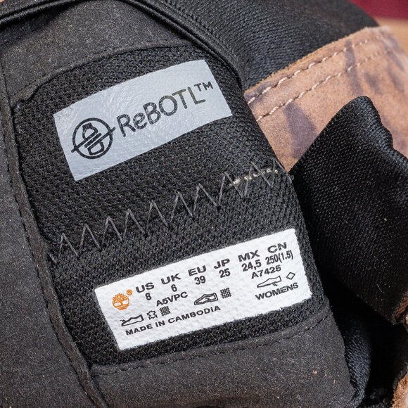 Timberland Women Kori Leopard Print Leather Block Heel Ankle Chelsea Boots sz 8 - Picture 7 of 8